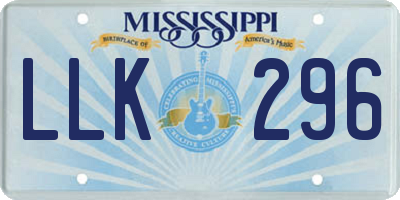 MS license plate LLK296