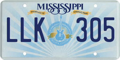 MS license plate LLK305
