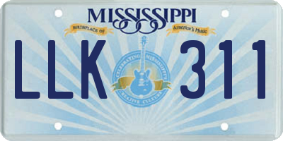 MS license plate LLK311