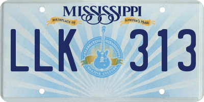 MS license plate LLK313