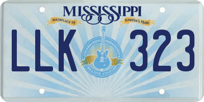 MS license plate LLK323