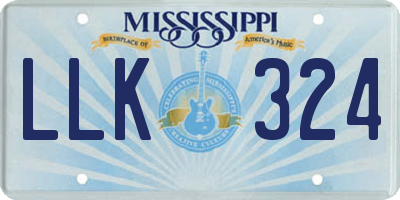 MS license plate LLK324