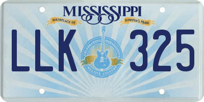 MS license plate LLK325