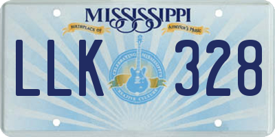 MS license plate LLK328