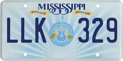 MS license plate LLK329