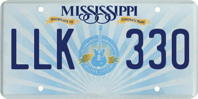 MS license plate LLK330