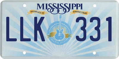 MS license plate LLK331