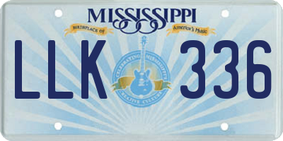 MS license plate LLK336
