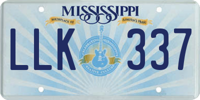 MS license plate LLK337