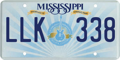 MS license plate LLK338