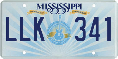 MS license plate LLK341
