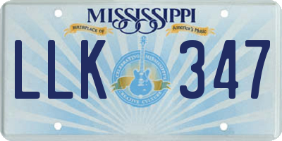 MS license plate LLK347