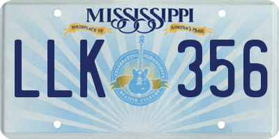 MS license plate LLK356