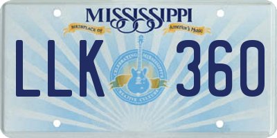 MS license plate LLK360