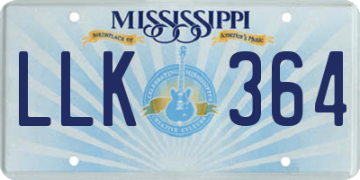 MS license plate LLK364