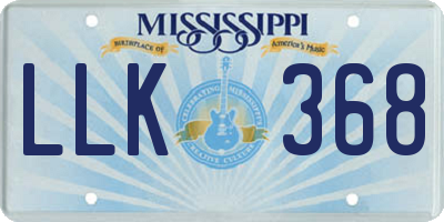 MS license plate LLK368