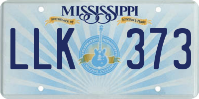 MS license plate LLK373