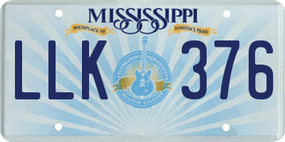MS license plate LLK376