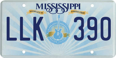 MS license plate LLK390