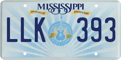 MS license plate LLK393