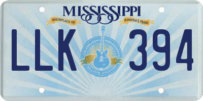 MS license plate LLK394