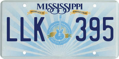 MS license plate LLK395