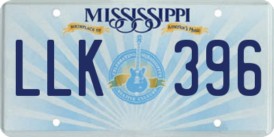 MS license plate LLK396