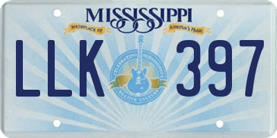 MS license plate LLK397