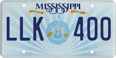 MS license plate LLK400