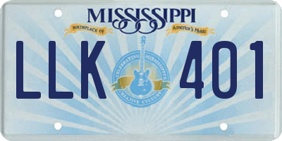 MS license plate LLK401