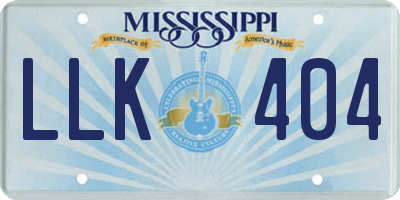 MS license plate LLK404