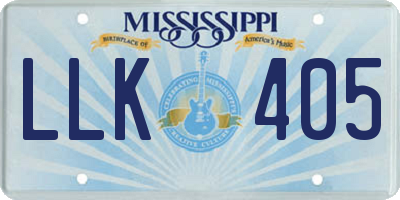 MS license plate LLK405