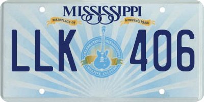 MS license plate LLK406