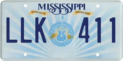 MS license plate LLK411