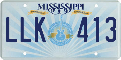 MS license plate LLK413