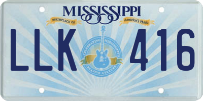 MS license plate LLK416