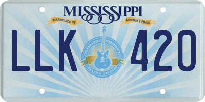 MS license plate LLK420