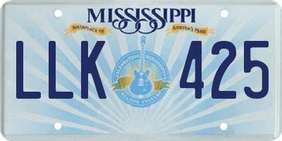 MS license plate LLK425