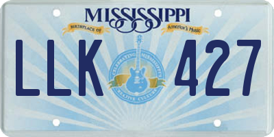 MS license plate LLK427