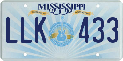 MS license plate LLK433