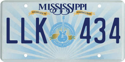 MS license plate LLK434