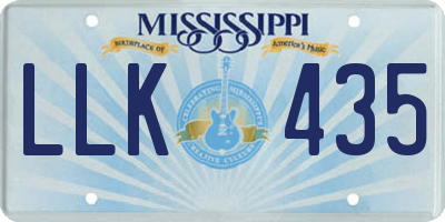 MS license plate LLK435
