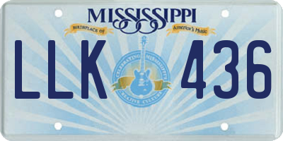 MS license plate LLK436