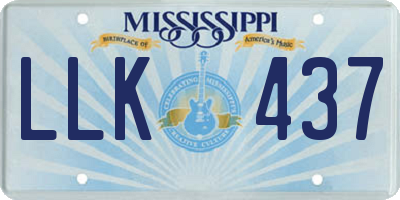 MS license plate LLK437