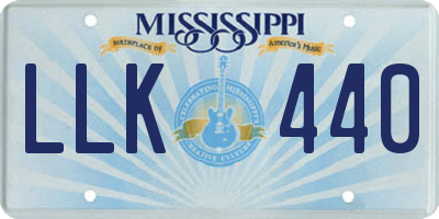 MS license plate LLK440