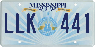 MS license plate LLK441