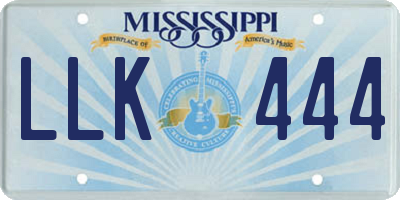 MS license plate LLK444