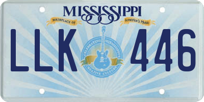 MS license plate LLK446