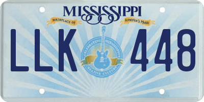 MS license plate LLK448