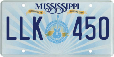 MS license plate LLK450